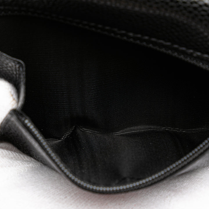 CC Caviar Trifold Wallet Black - Gaby Paris