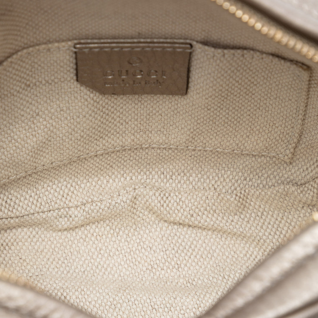 Métallisé Pebbled Soho Chaîne Sac Mini Cuir de veau Doré
