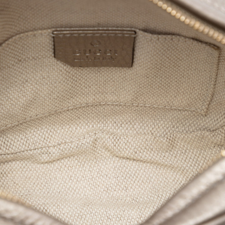 Métallisé Pebbled Soho Chaîne Sac Mini Cuir de veau Doré