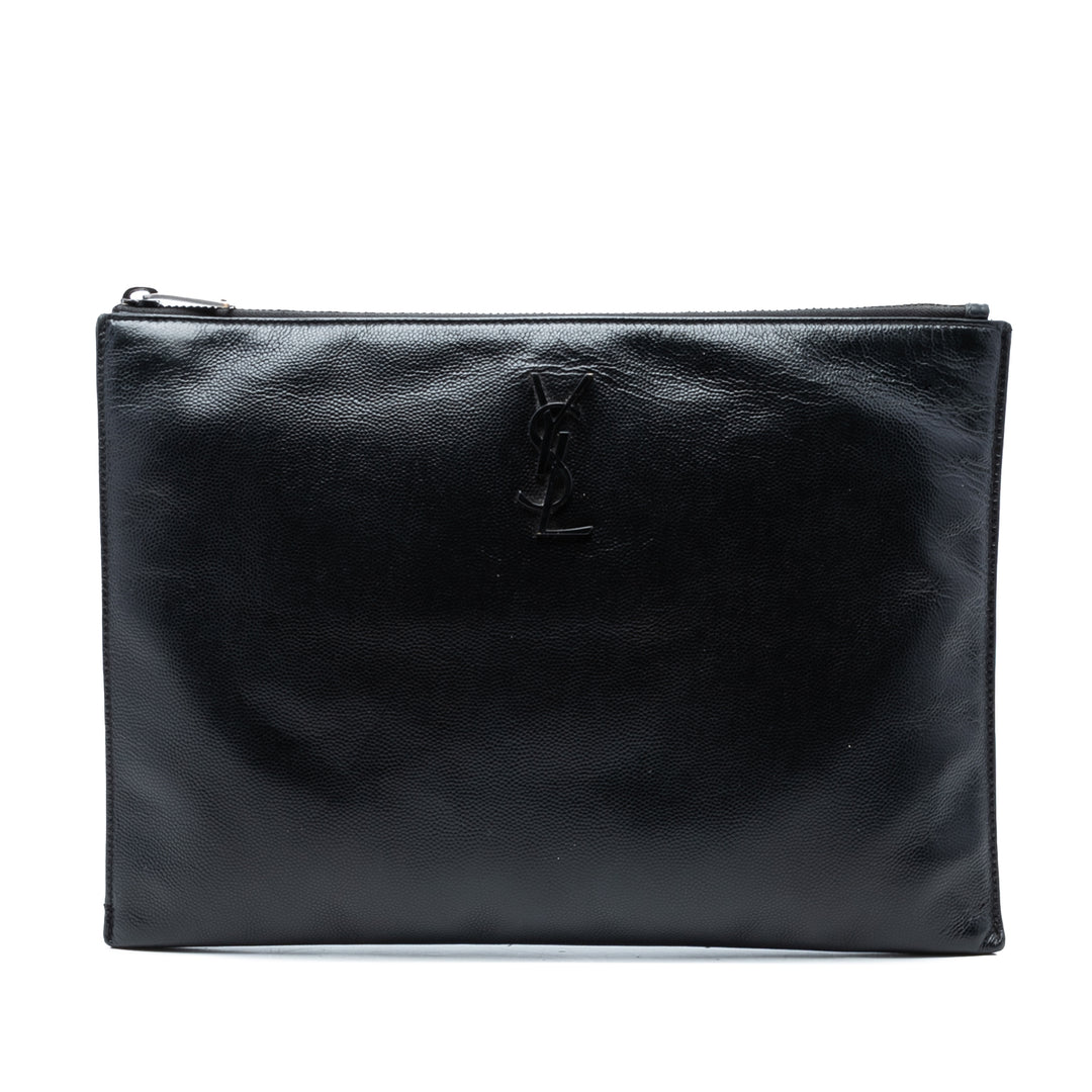 Saint Laurent Grain De Poudre Monogram Monochrome iPad Étui