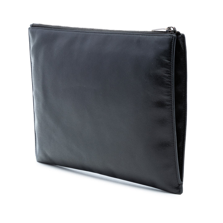 Saint Laurent Grain De Poudre Monogram Monochrome iPad Étui