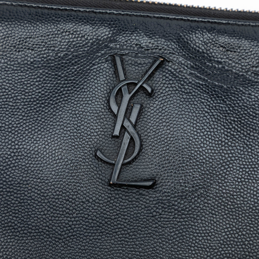 Saint Laurent Grain De Poudre Monogram Monochrome iPad Étui