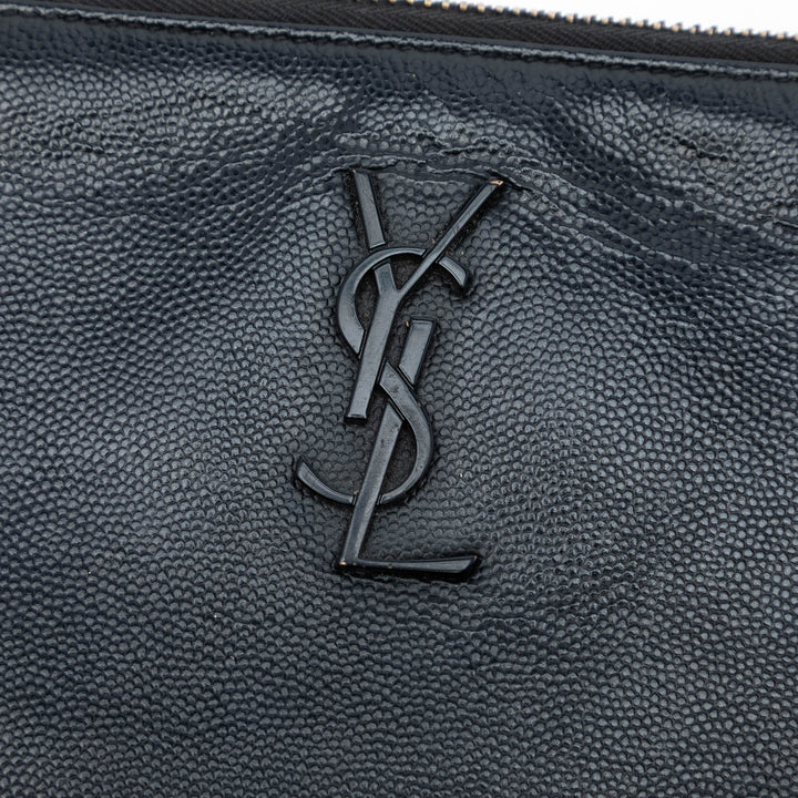 Saint Laurent Grain De Poudre Monogram Monochrome iPad Étui