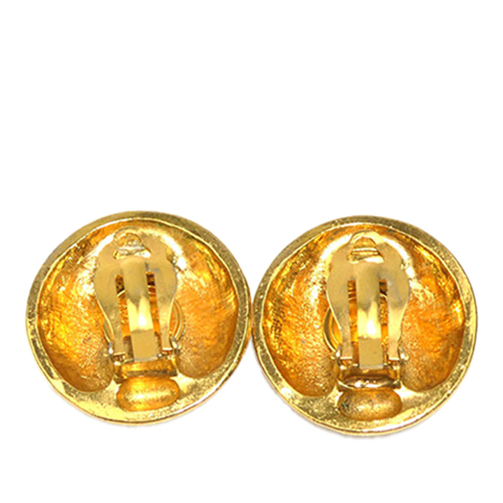 Chanel plaqué Logo Rond À clip Boucles d'oreilles Doré – vue 2 – GABY PARIS