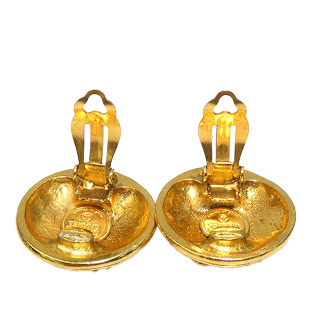 Chanel plaqué Logo Rond À clip Boucles d'oreilles Doré – vue 3 – GABY PARIS