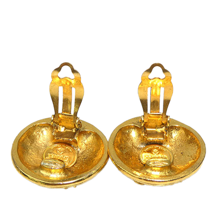 Chanel plaqué Logo Rond À clip Boucles d'oreilles Doré – vue 3 – GABY PARIS
