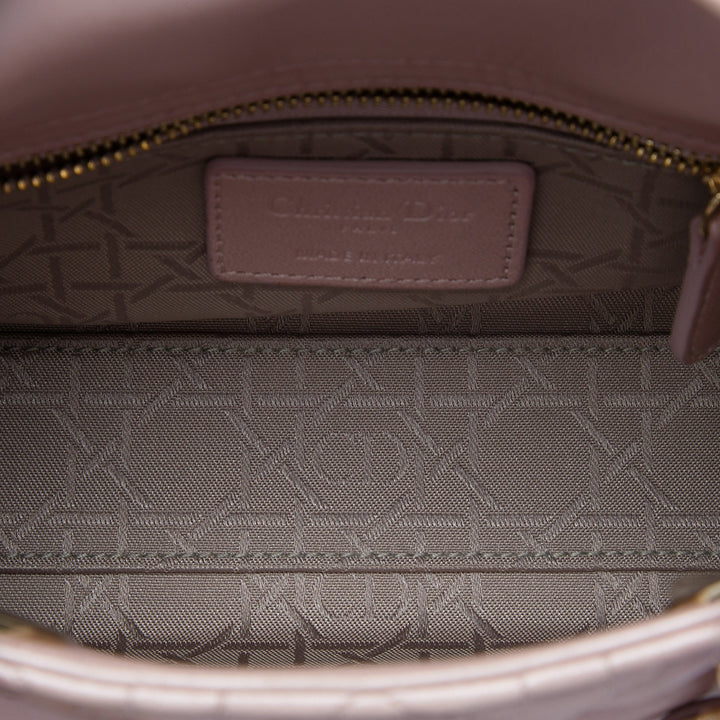 Lady Dior Irisé Cannage Mini Cuir d'agneau Rose
