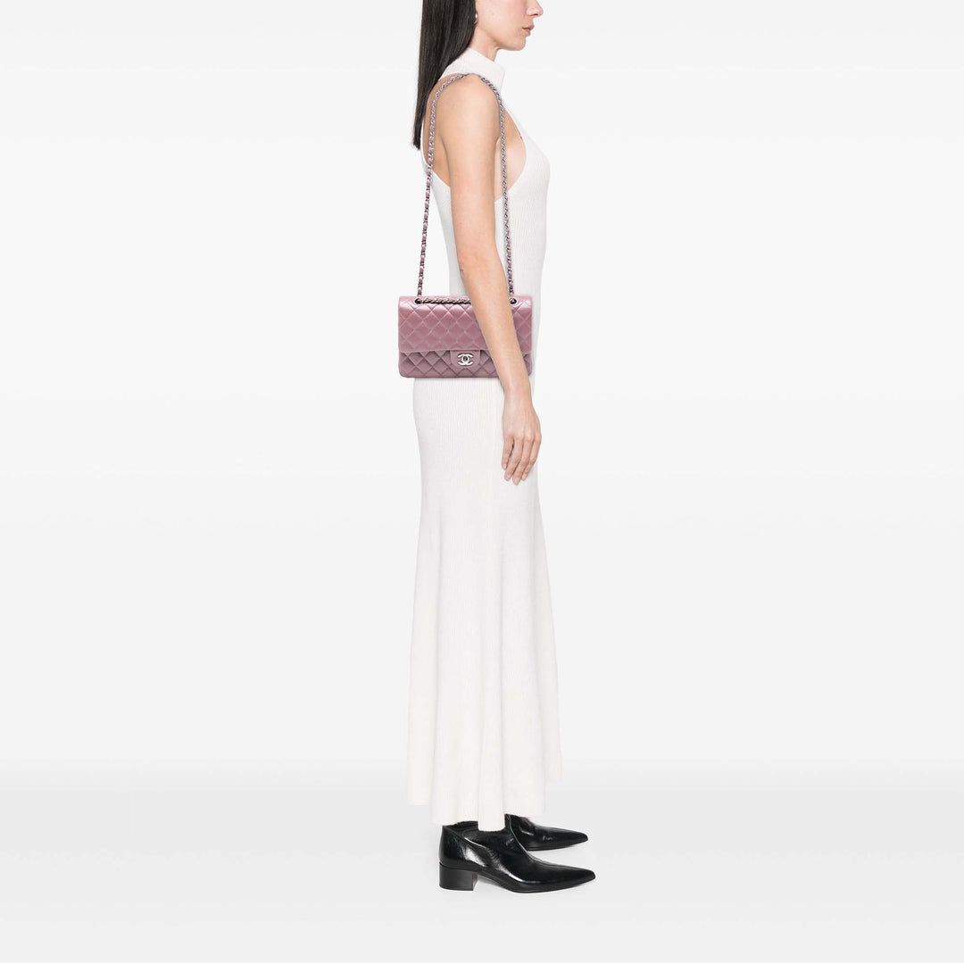 Chanel Medium Metallic Classic Cuir d’agneau Double rabat