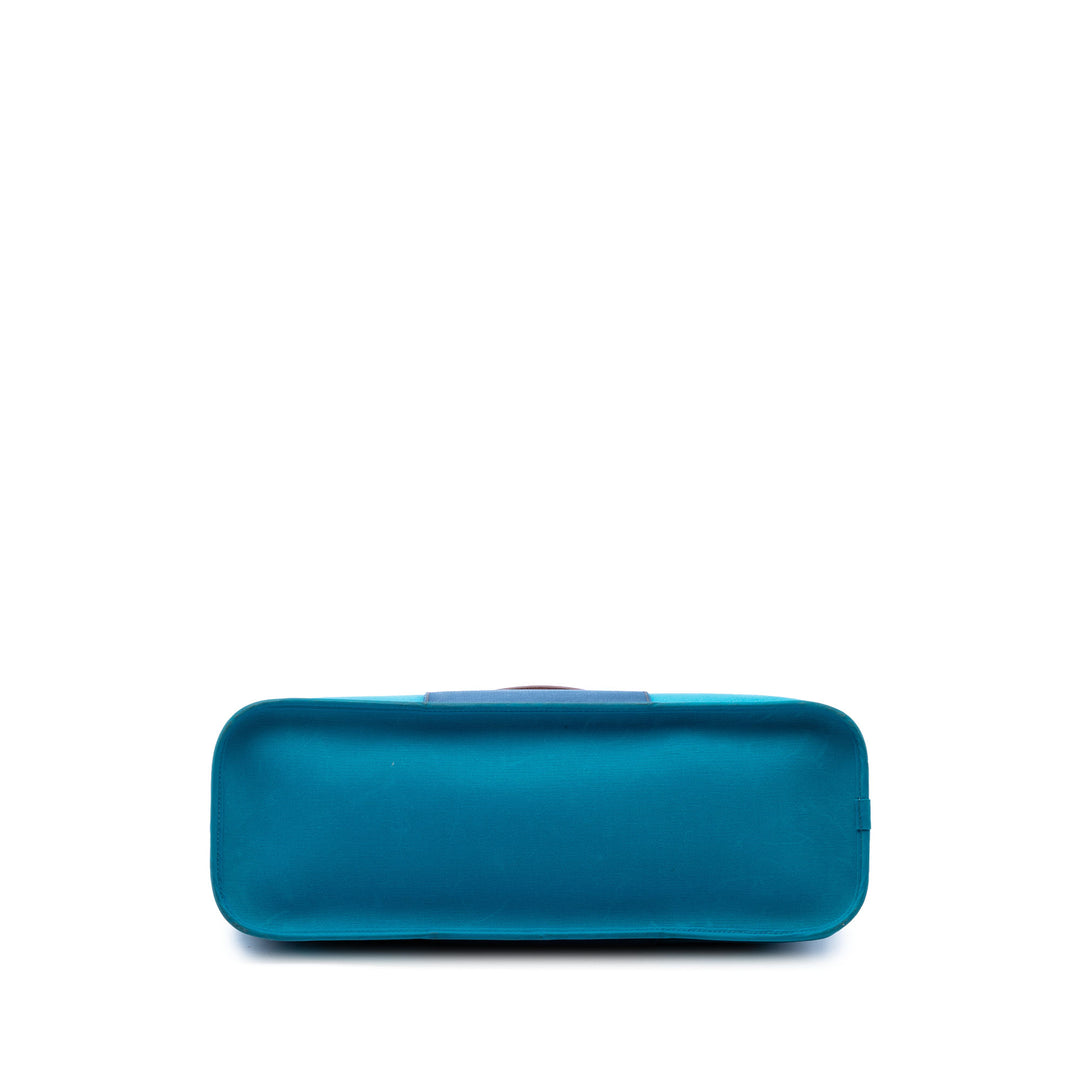 Hermès Sac à main Bicolore Cabag Elan PM Bleu – vue 3 – GABY PARIS