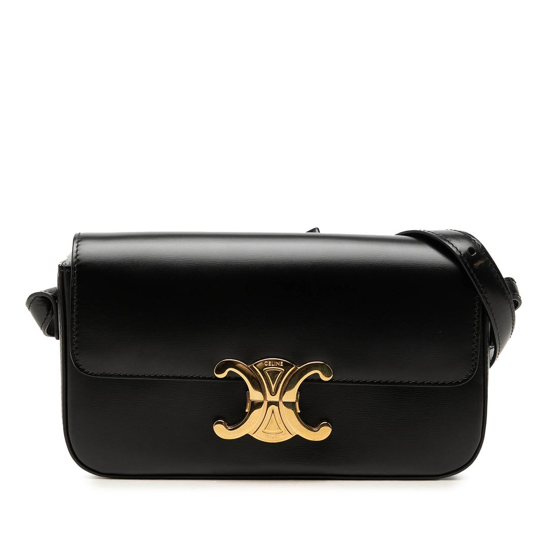 Celine brillant Triomphe Claude Sac Cuir de veau Noir – vue principale – GABY PARIS