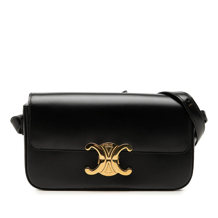 Celine brillant Triomphe Claude Sac Cuir de veau Noir – vue principale – GABY PARIS