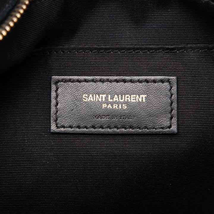 Saint Laurent Daim Crystal Monogram Lou Sac caméra Noir