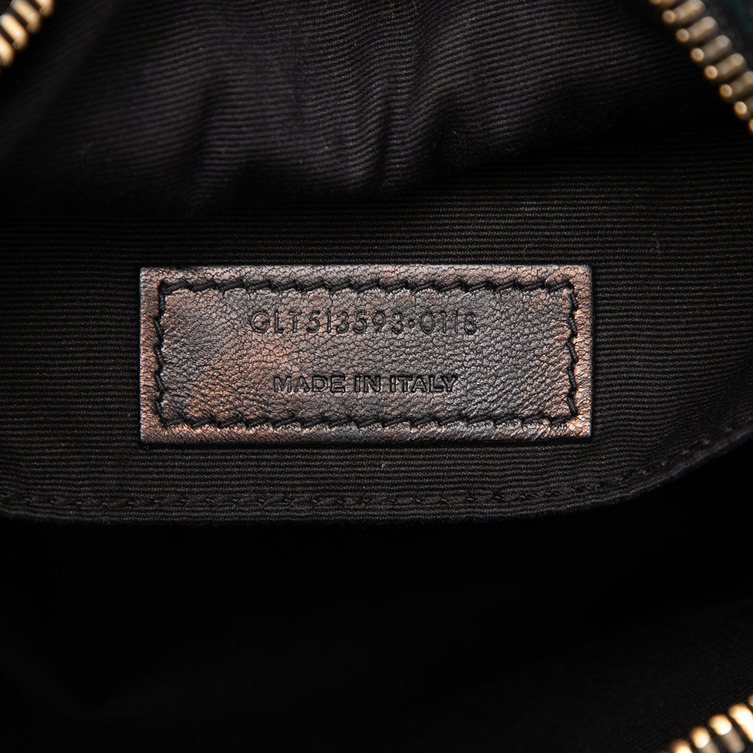 Saint Laurent Daim Crystal Monogram Lou Sac caméra Noir