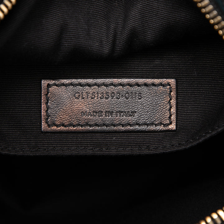 Saint Laurent Daim Crystal Monogram Lou Sac caméra Noir