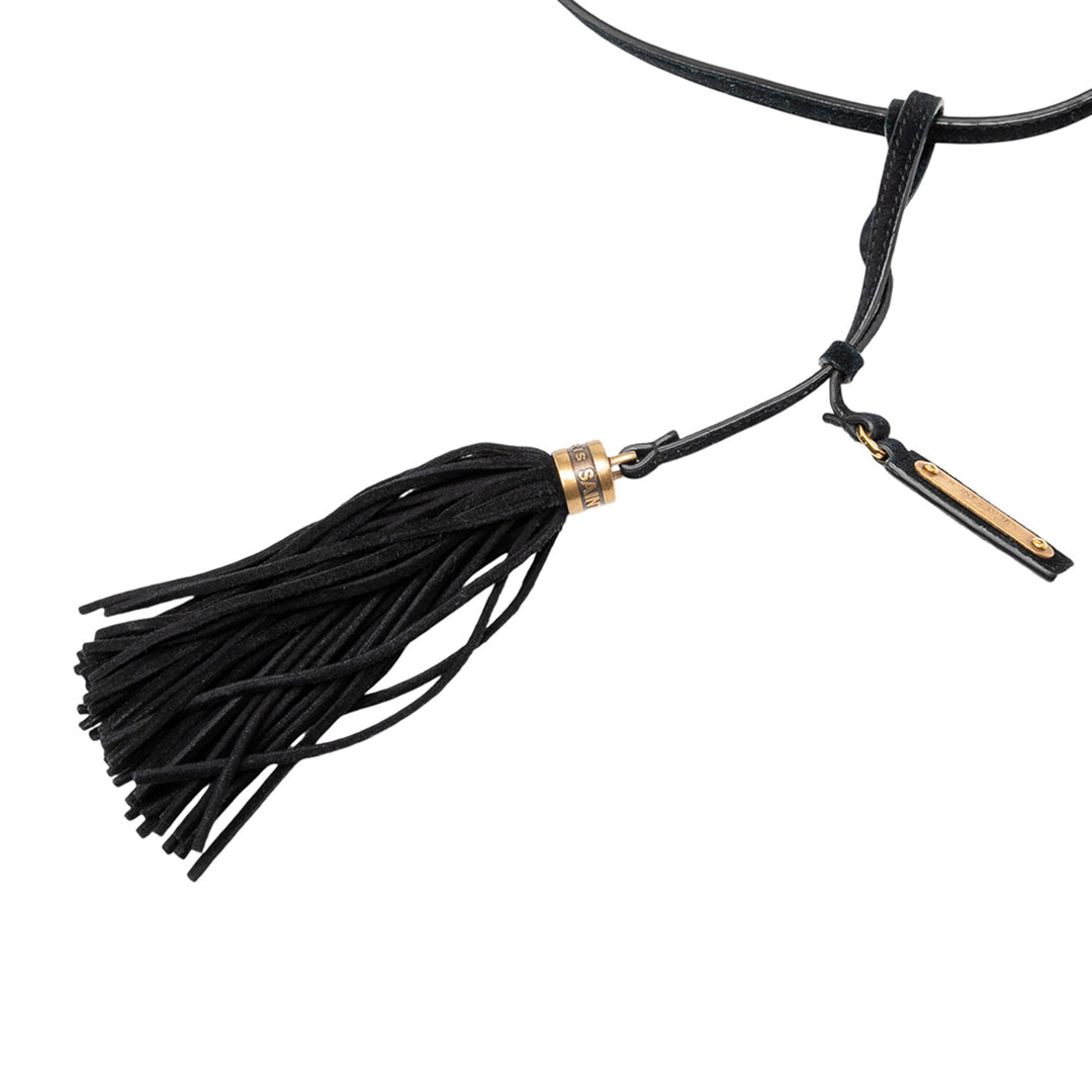 Saint Laurent Daim Crystal Monogram Lou Sac caméra Noir