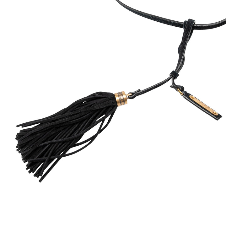 Saint Laurent Daim Crystal Monogram Lou Sac caméra Noir