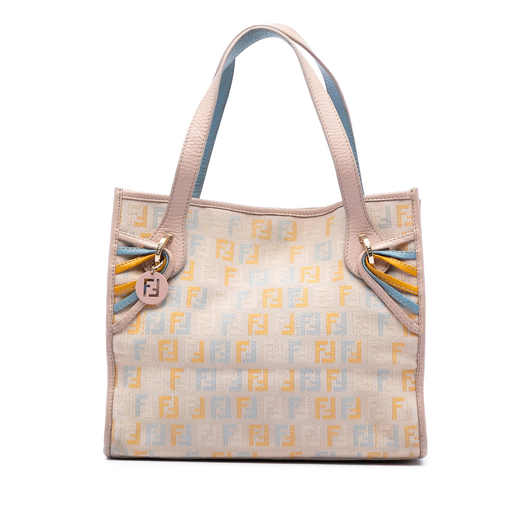 Fendi Multicolore Zucchino Cabas Petit Tissu
