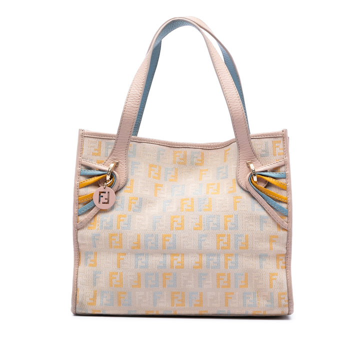 Fendi Multicolore Zucchino Cabas Petit Tissu