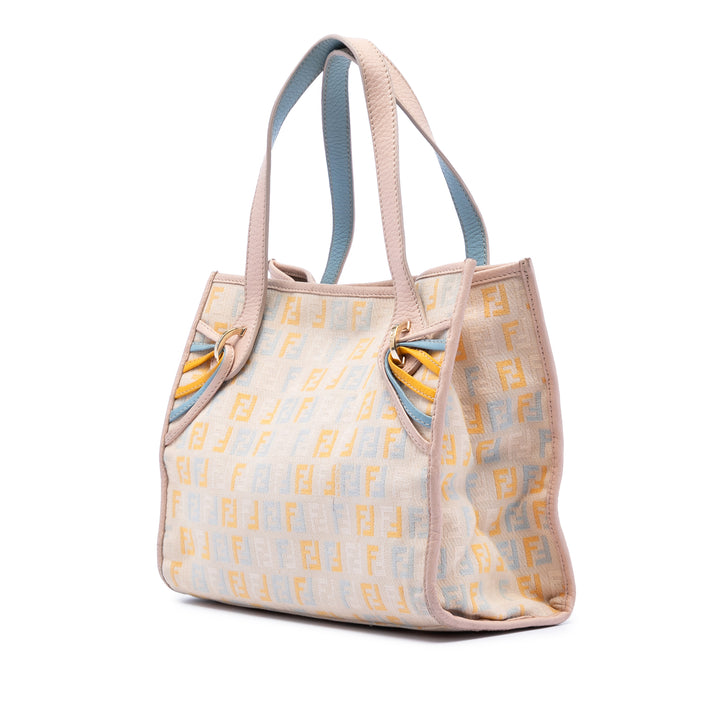 Fendi Multicolore Zucchino Cabas Petit Tissu