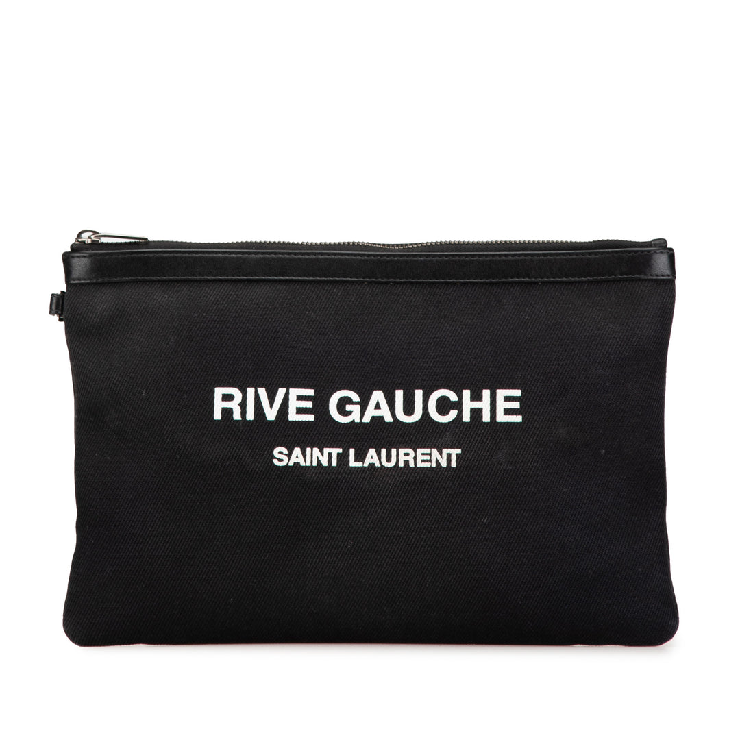 Canvas Rive Gauche Clutch Black - Gaby Paris