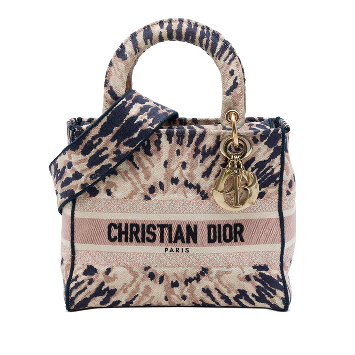 Dior Medium brodé Toile Tie Dye Lady D Lite