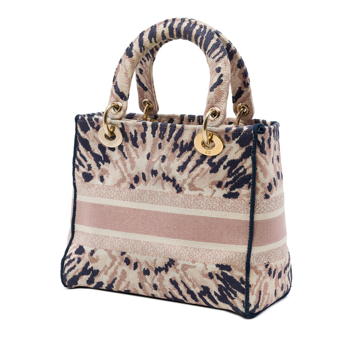 Dior Medium brodé Toile Tie Dye Lady D Lite