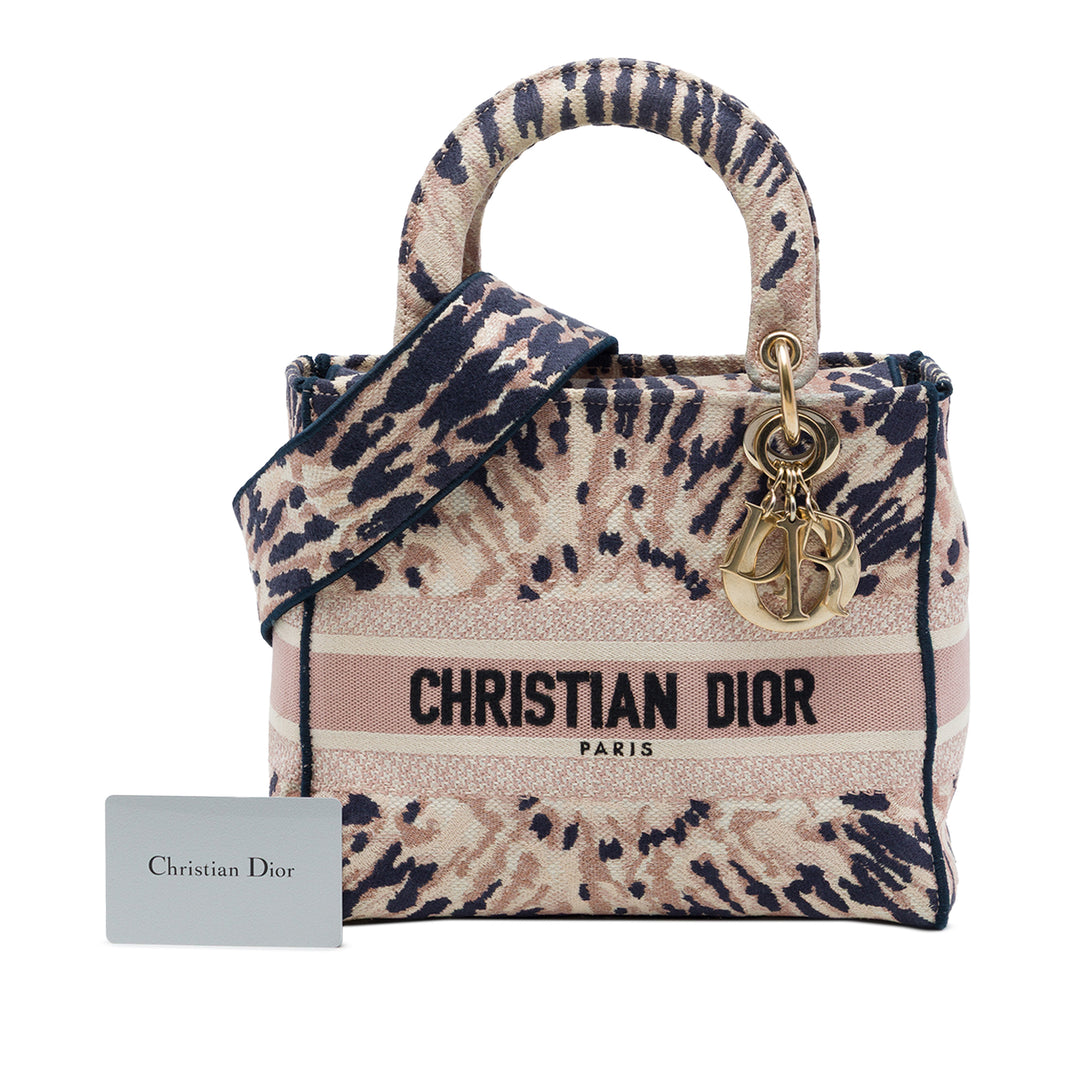Dior Medium brodé Toile Tie Dye Lady D Lite