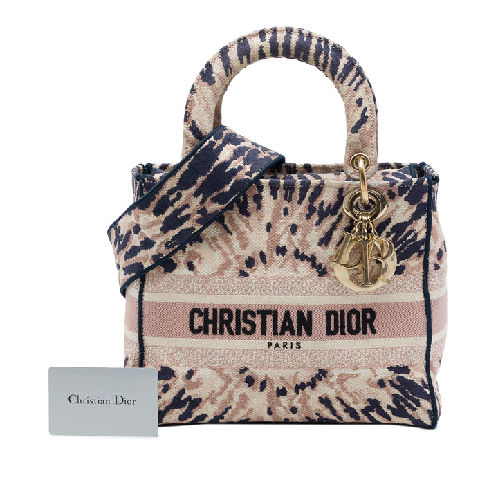 Dior Medium brodé Toile Tie Dye Lady D Lite