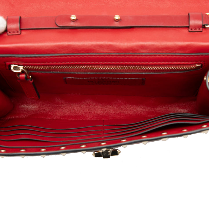 Valentino Cuir Rockstud Spike Wallet on Chain