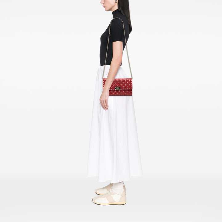 Valentino Cuir Rockstud Spike Wallet on Chain