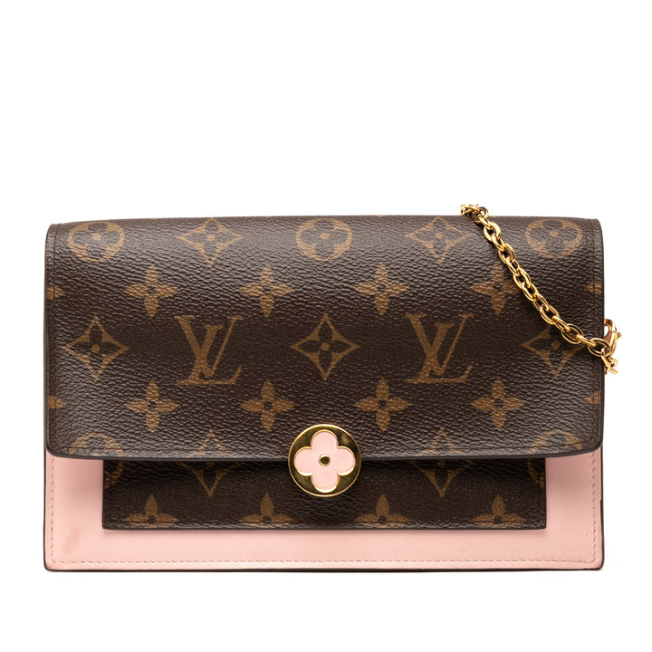Louis Vuitton Monogram Flore Wallet On Chain Marron