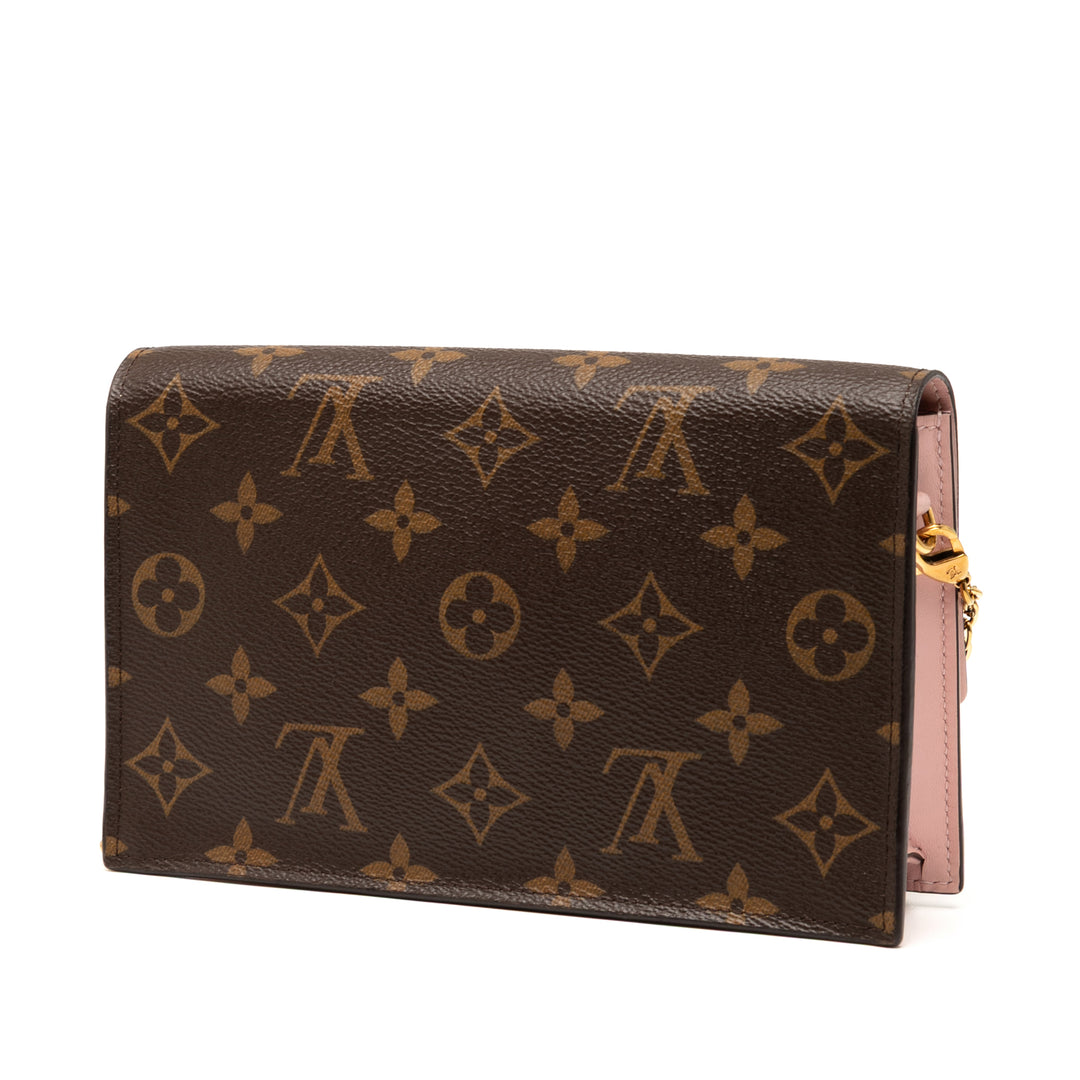 Louis Vuitton Monogram Flore Wallet On Chain Marron