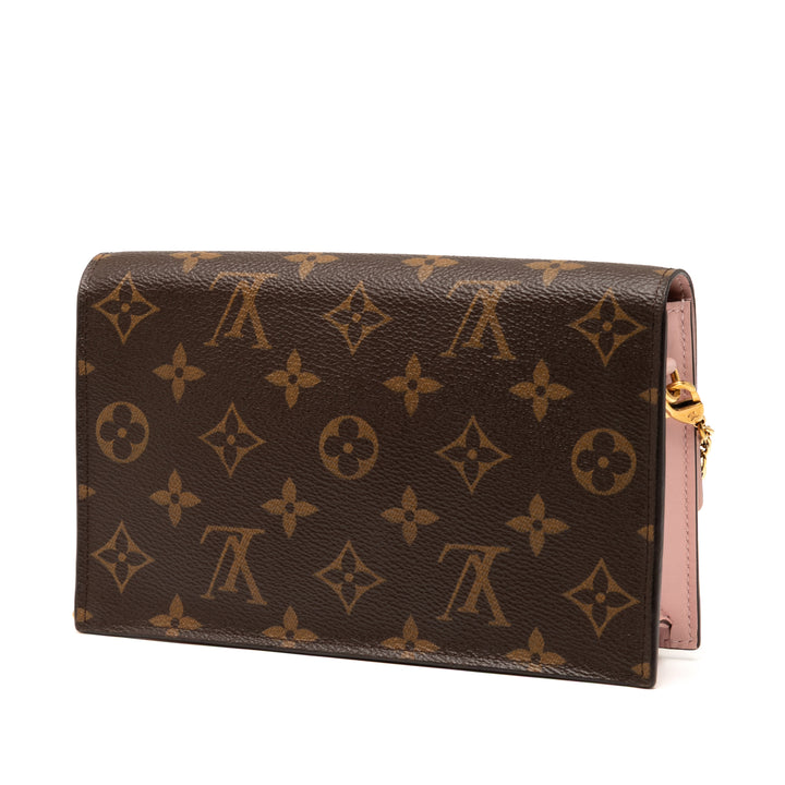 Louis Vuitton Monogram Flore Wallet On Chain Marron