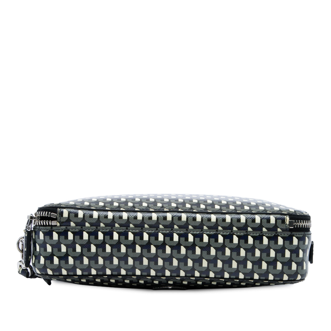Prada Pochette Geometric Portfolio Zippé Saffiano Bleu – vue 3 – GABY PARIS