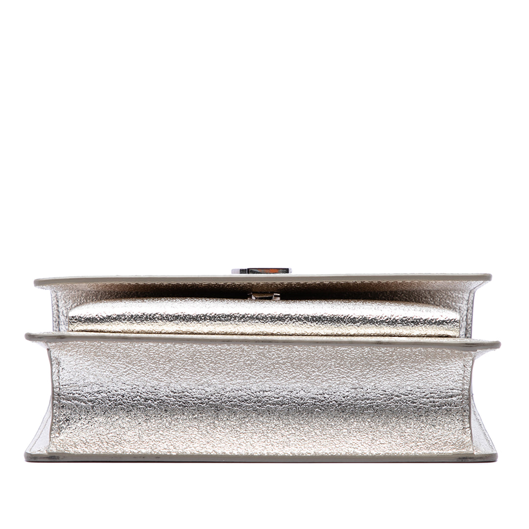 Saint Laurent Mini Metallic Cuir de veau Monogram Sunset Wallet on Chain