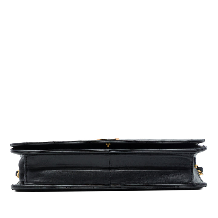 Chanel CC Matelassé Full Rabat simple Cuir d'agneau Noir – vue 3 – GABY PARIS