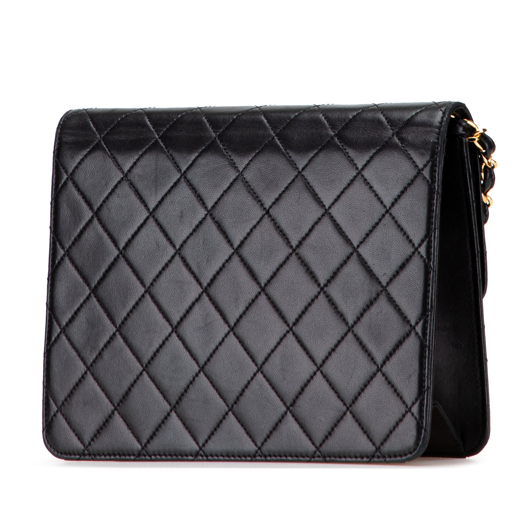 CC Quilted Lambskin Single Flap Black - Gaby Paris