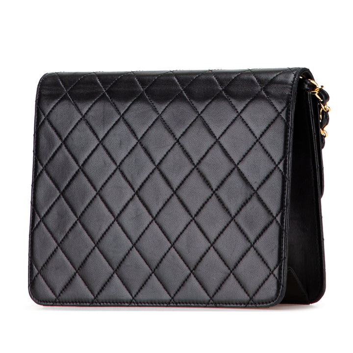 CC Quilted Lambskin Single Flap Black - Gaby Paris