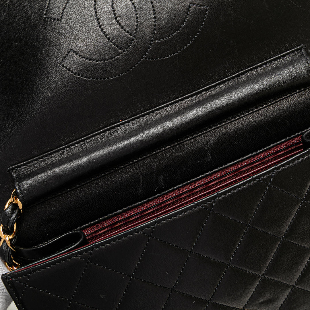 CC Quilted Lambskin Single Flap Black - Gaby Paris