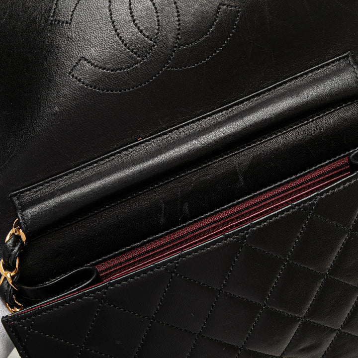 CC Quilted Lambskin Single Flap Black - Gaby Paris
