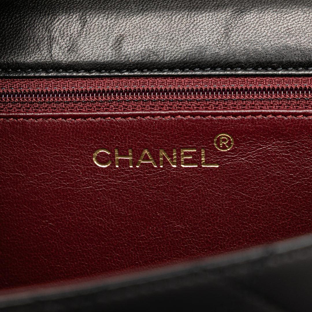 CC Quilted Lambskin Single Flap Black - Gaby Paris