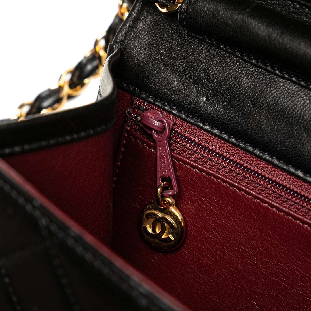 CC Quilted Lambskin Single Flap Black - Gaby Paris