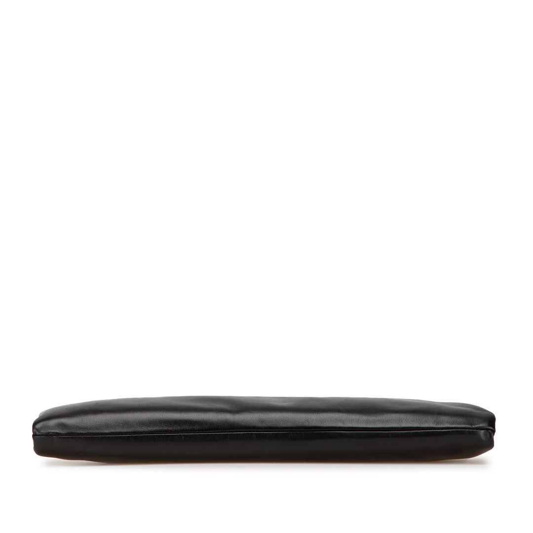 Lambskin Bow Long Clutch Black - Gaby Paris