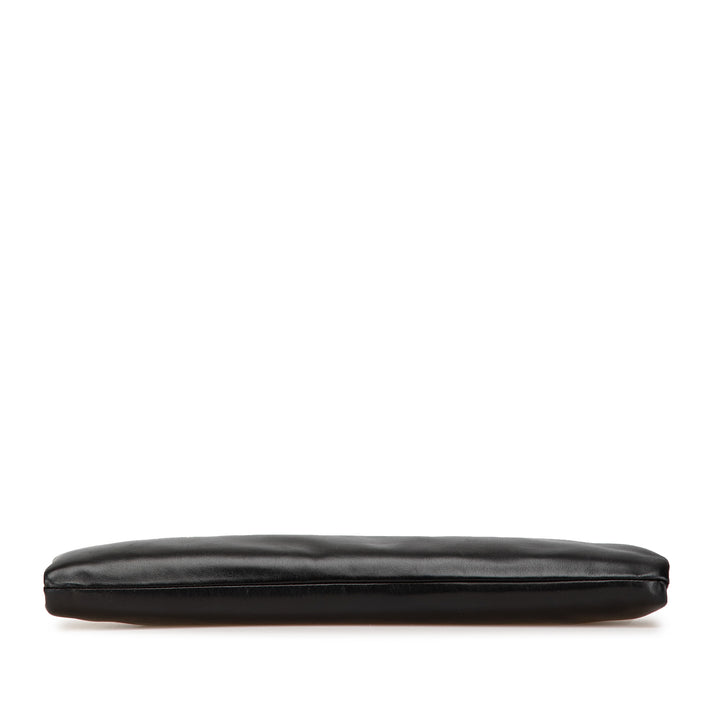 Lambskin Bow Long Clutch Black - Gaby Paris