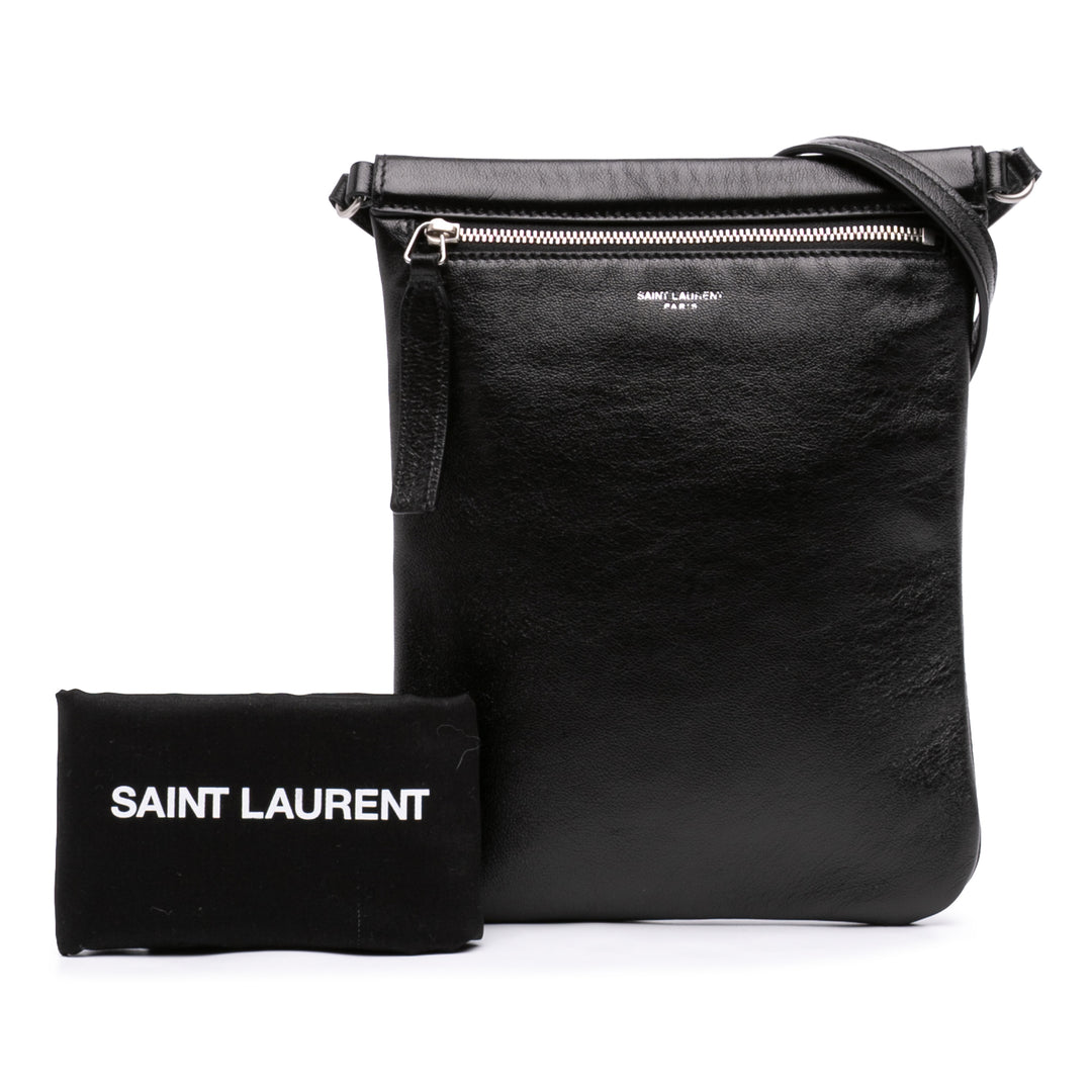 Saint Laurent Antiqued Sid Plat Sac Cuir d'agneau