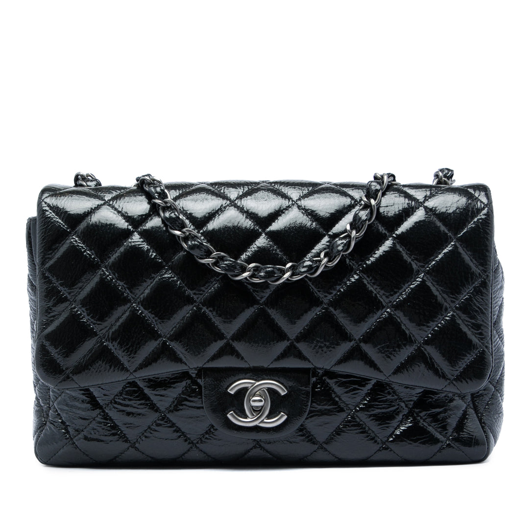 Classic froissé Rabat simple Jumbo Noir
