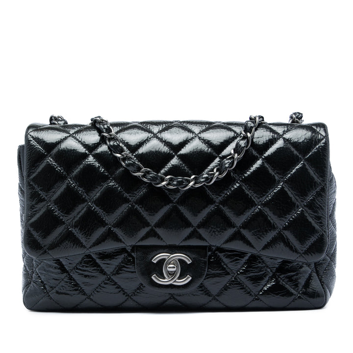 Classic froissé Rabat simple Jumbo Noir