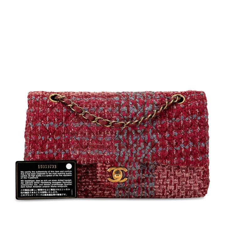 Medium Classic Tweed Double Flap Red - Gaby Paris