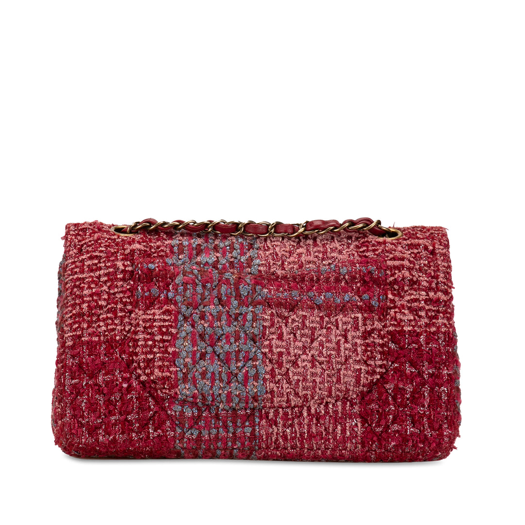 Medium Classic Tweed Double Flap Red - Gaby Paris