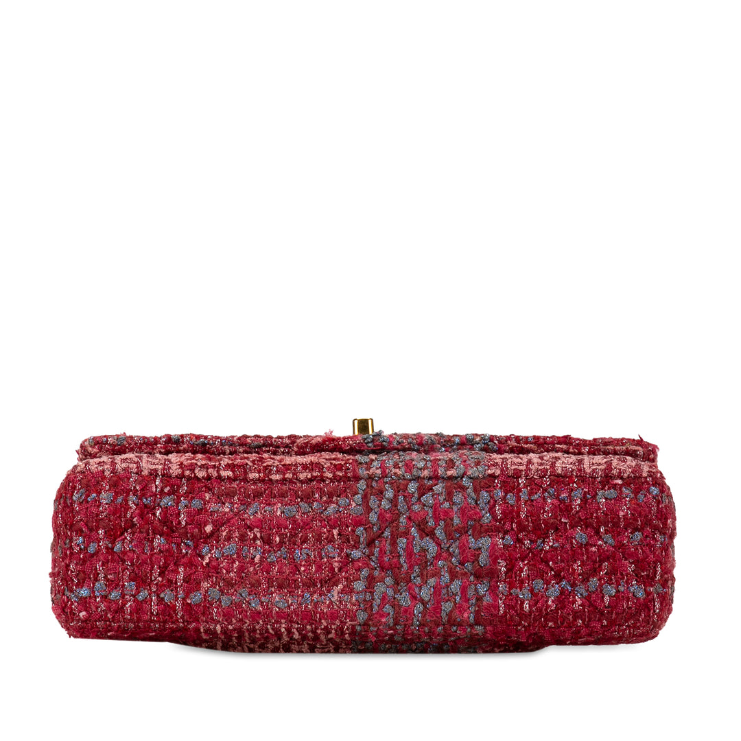 Medium Classic Tweed Double Flap Red - Gaby Paris